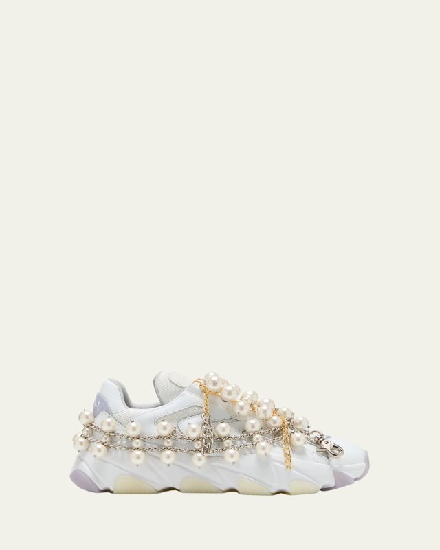 x Ash Pearl Chain Leather Runner Sneakers